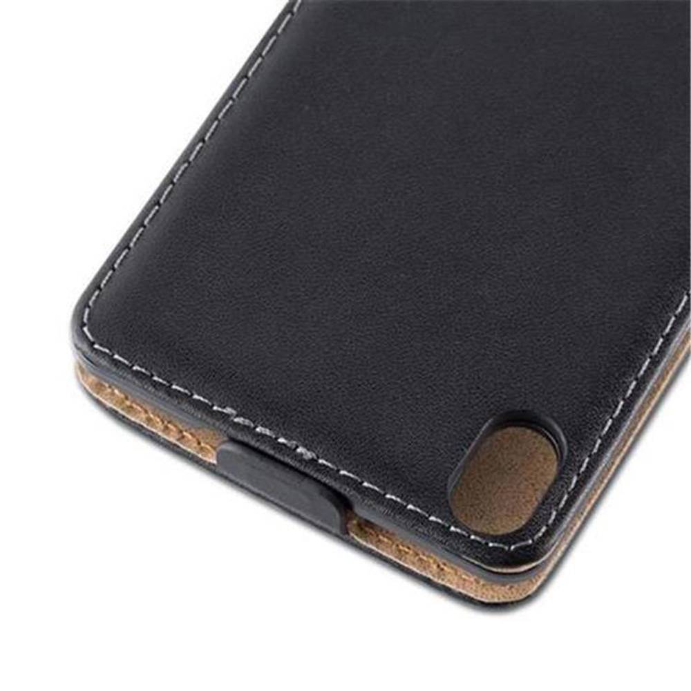 Cadorabo Hülle für Huawei P7 Schutzhülle in Schwarz Flip Handyhülle Case Cover Etui Kunstleder