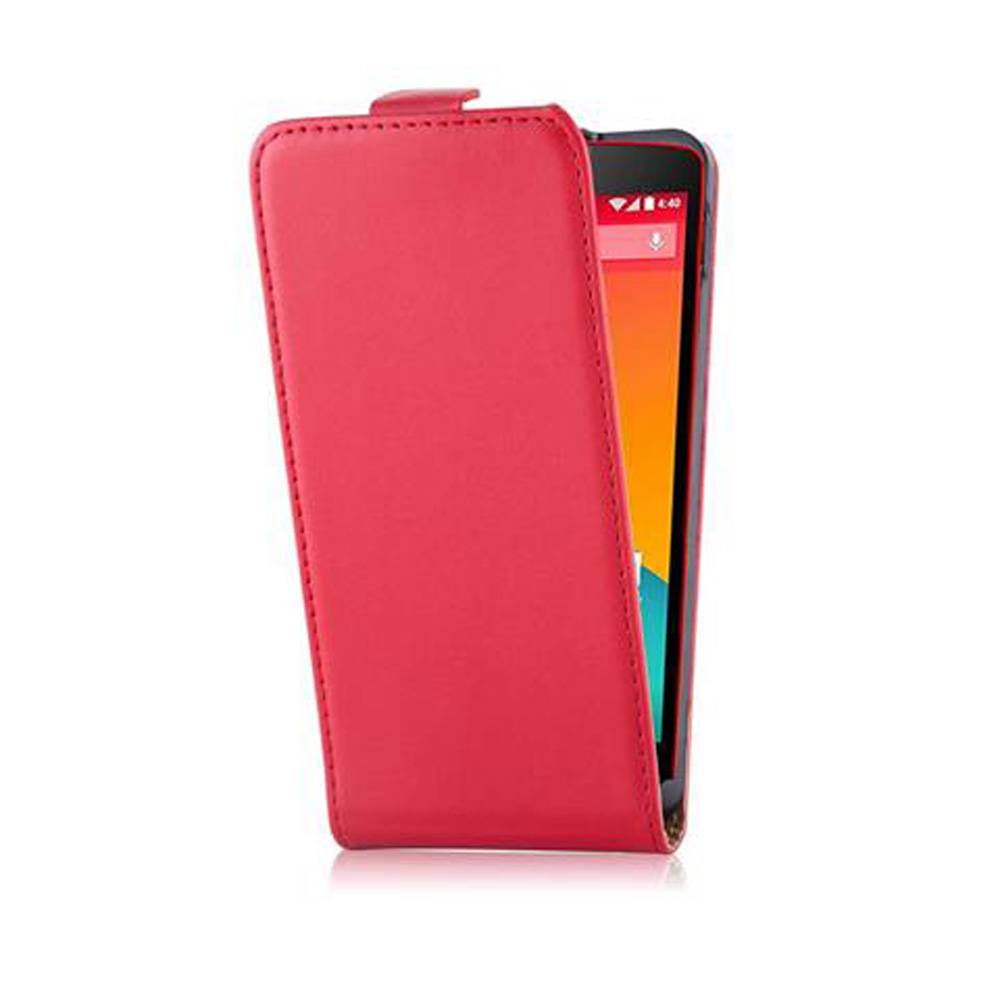 Cadorabo Hülle für LG Google NEXUS 5 Schutzhülle in Rot Flip Handyhülle Case Cover Etui Kunstleder