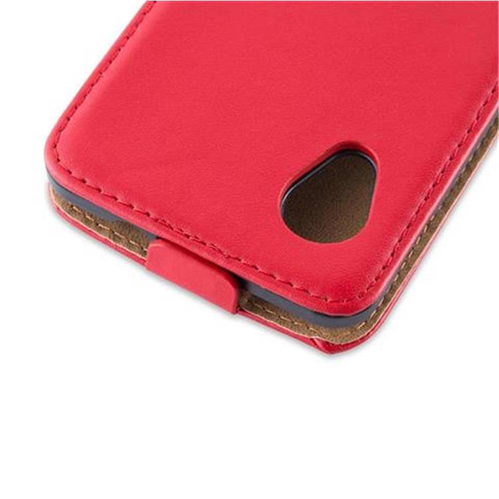 Cadorabo Hülle für LG Google NEXUS 5 Schutzhülle in Rot Flip Handyhülle Case Cover Etui Kunstleder