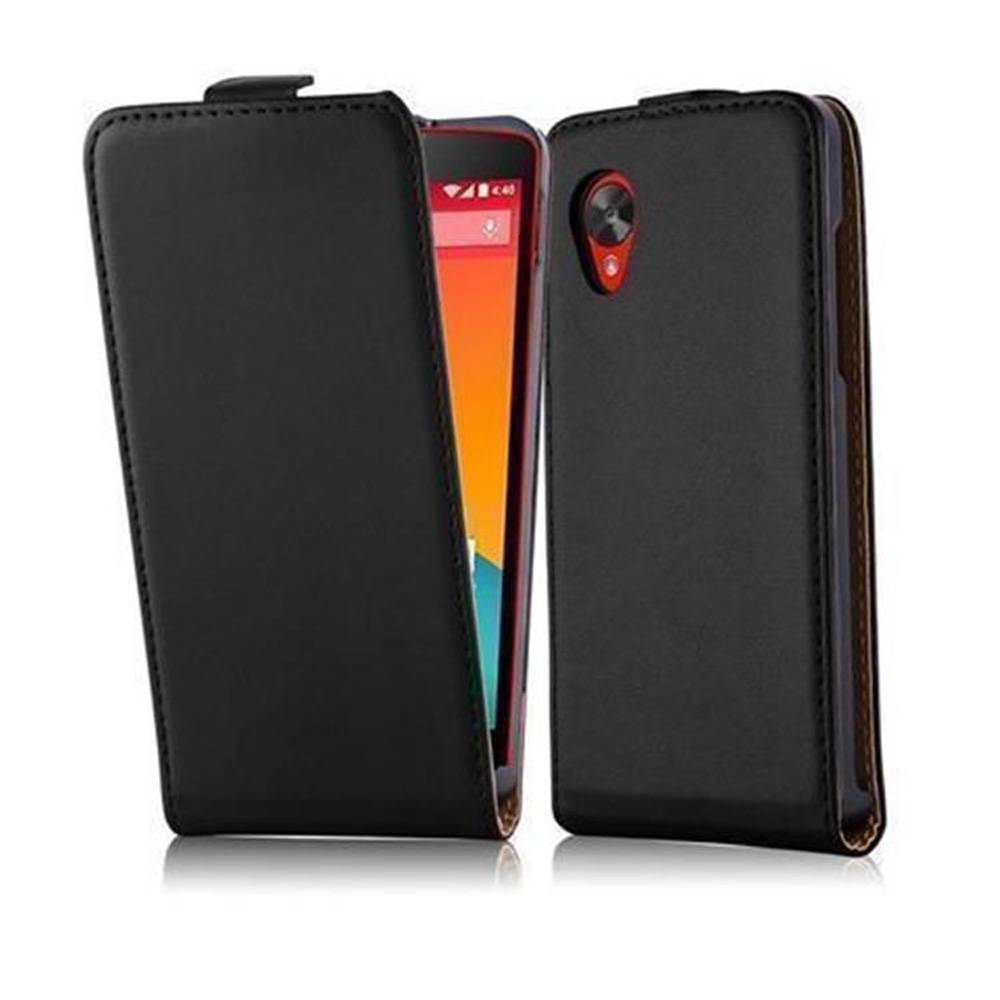 Cadorabo Hülle für LG Google NEXUS 5 Schutzhülle in Schwarz Flip Handyhülle Case Cover Etui Kunstleder