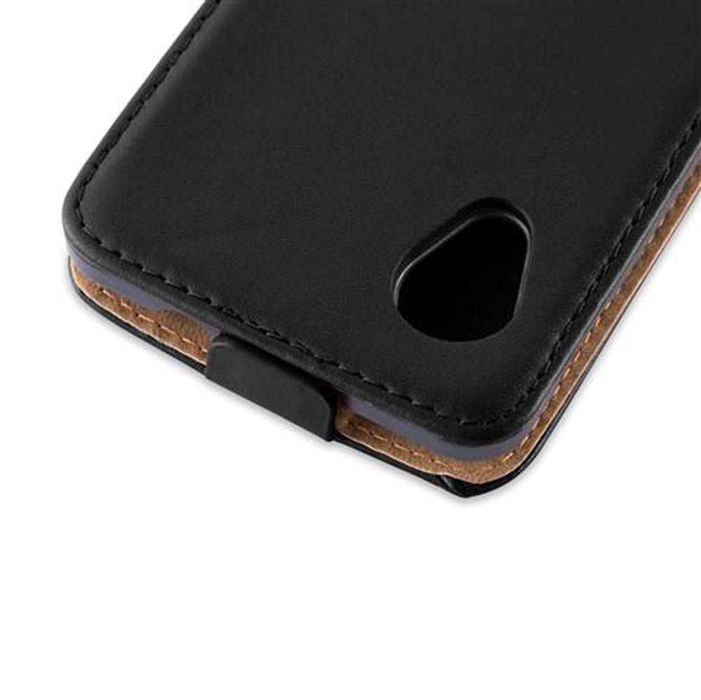 Cadorabo Hülle für LG Google NEXUS 5 Schutzhülle in Schwarz Flip Handyhülle Case Cover Etui Kunstleder
