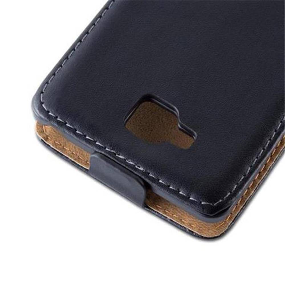 Cadorabo Hülle für LG OPTIMUS L9 II (2.Gen) Schutzhülle in Schwarz Flip Handyhülle Case Cover Etui Kunstleder