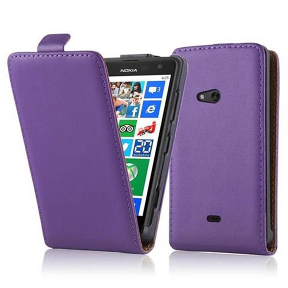 Cadorabo Hülle für Nokia Lumia 625 Schutzhülle in Lila Flip Handyhülle Case Cover Etui Kunstleder