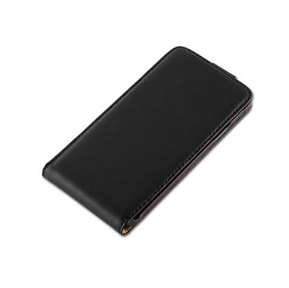 Cadorabo Hülle für Samsung Galaxy ALPHA Schutzhülle in Schwarz Flip Handyhülle Case Cover Etui Kunstleder