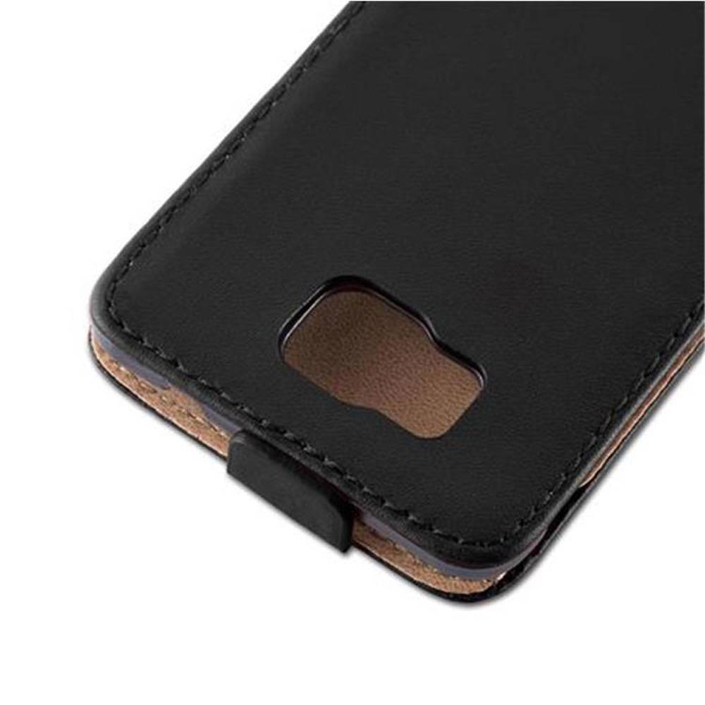 Cadorabo Hülle für Samsung Galaxy ALPHA Schutzhülle in Schwarz Flip Handyhülle Case Cover Etui Kunstleder