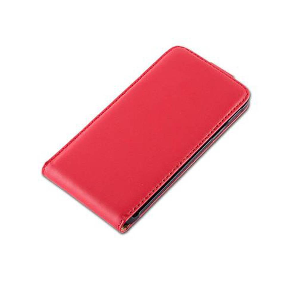 Cadorabo Hülle für Samsung Galaxy ALPHA Schutzhülle in Rot Flip Handyhülle Case Cover Etui Kunstleder