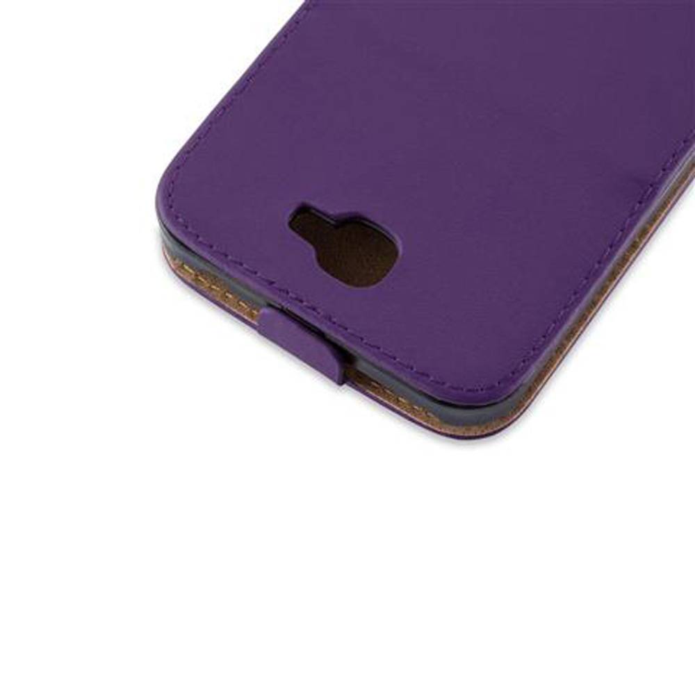 Cadorabo Hülle für Samsung Galaxy NOTE 2 Schutzhülle in Lila Flip Handyhülle Case Cover Etui Kunstleder