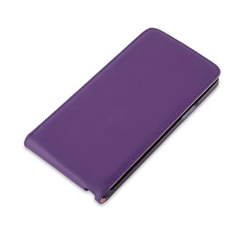 Cadorabo Hülle für Samsung Galaxy NOTE 4 Schutzhülle in Lila Flip Handyhülle Case Cover Etui Kunstleder