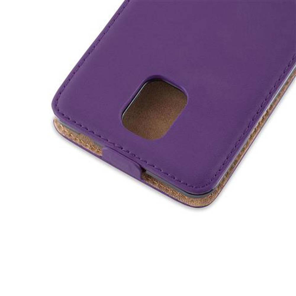 Cadorabo Hülle für Samsung Galaxy NOTE 4 Schutzhülle in Lila Flip Handyhülle Case Cover Etui Kunstleder
