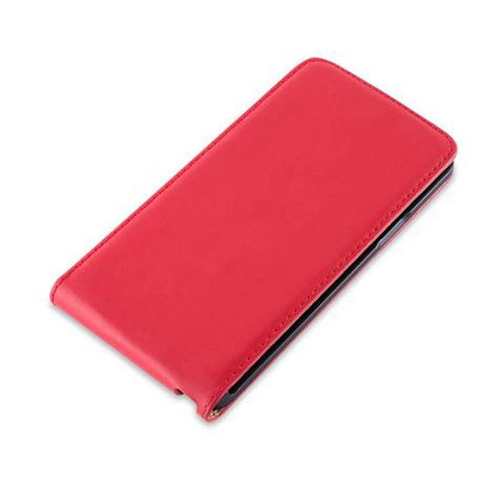 Cadorabo Hülle für Samsung Galaxy NOTE 4 Schutzhülle in Rot Flip Handyhülle Case Cover Etui Kunstleder