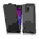 Cadorabo Hülle für Samsung Galaxy NOTE 4 Schutzhülle in Schwarz Flip Handyhülle Case Cover Etui Kunstleder