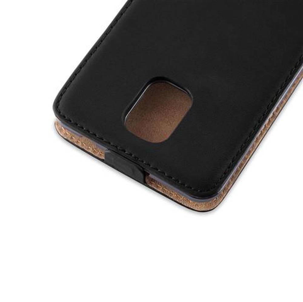 Cadorabo Hülle für Samsung Galaxy NOTE 4 Schutzhülle in Schwarz Flip Handyhülle Case Cover Etui Kunstleder