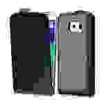 Cadorabo Hülle für Samsung Galaxy S6 Schutzhülle in Schwarz Flip Handyhülle Case Cover Etui Kunstleder