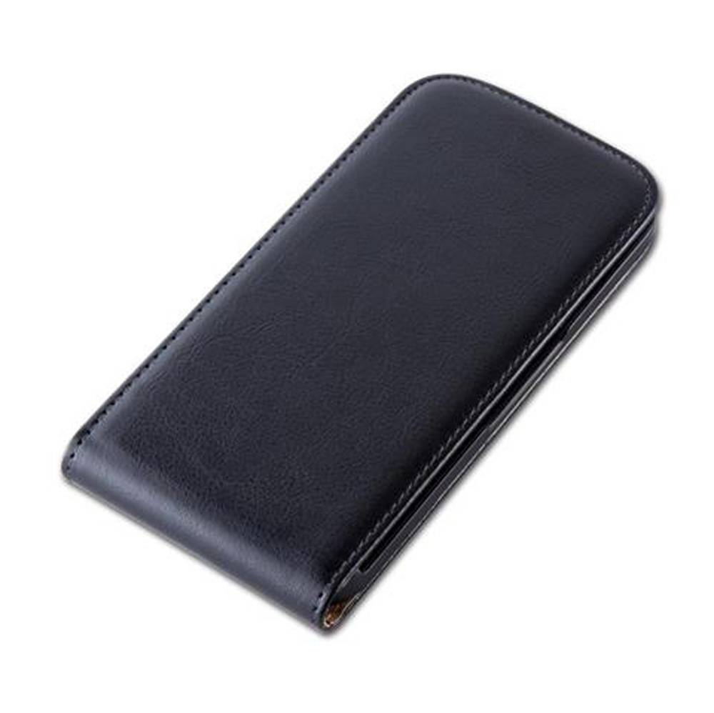 Cadorabo Hülle für Samsung Galaxy S6 Schutzhülle in Schwarz Flip Handyhülle Case Cover Etui Kunstleder