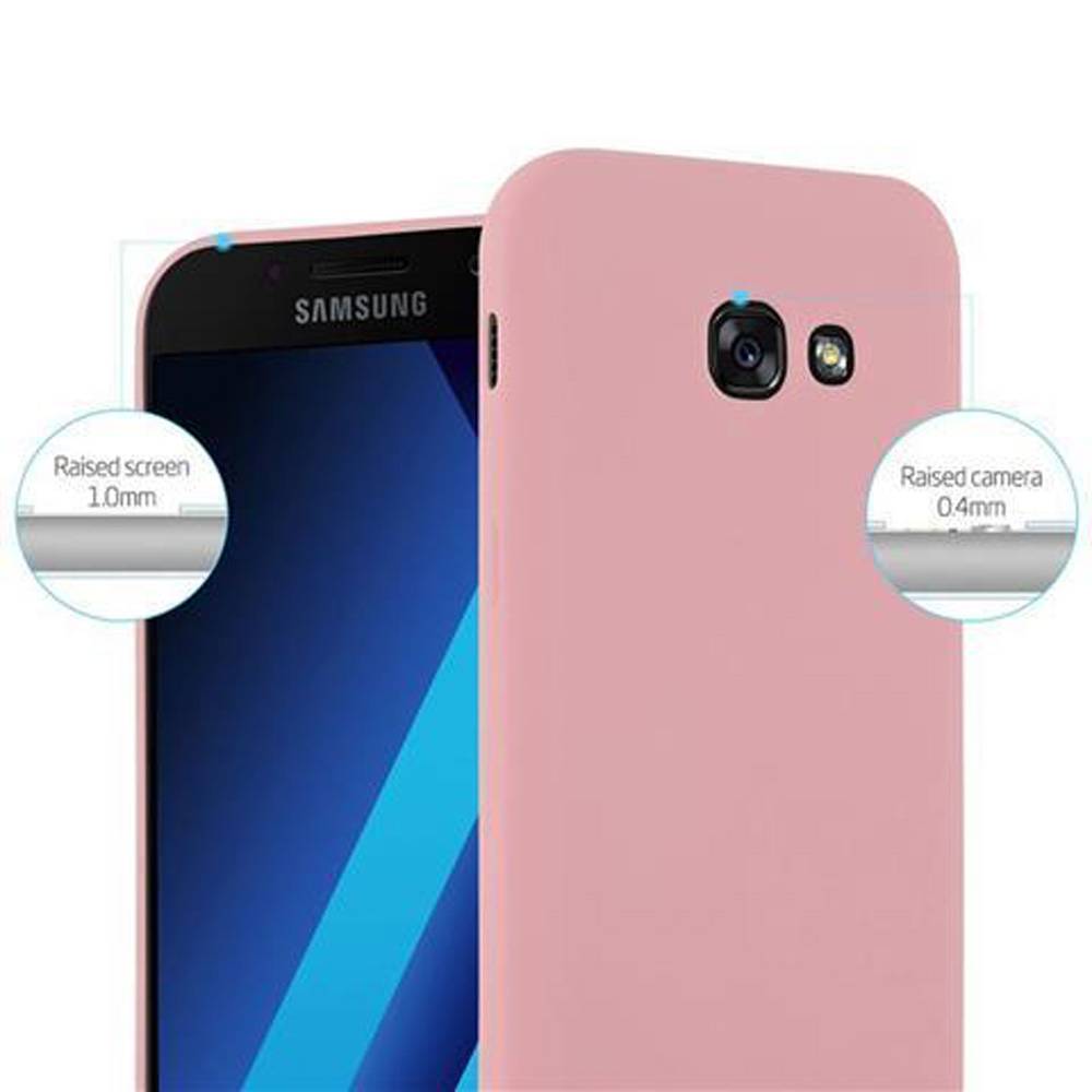 Cadorabo Hülle für Samsung Galaxy A3 2017 Schutzhülle in Rosa Handyhülle TPU Silikon Etui Case Cover