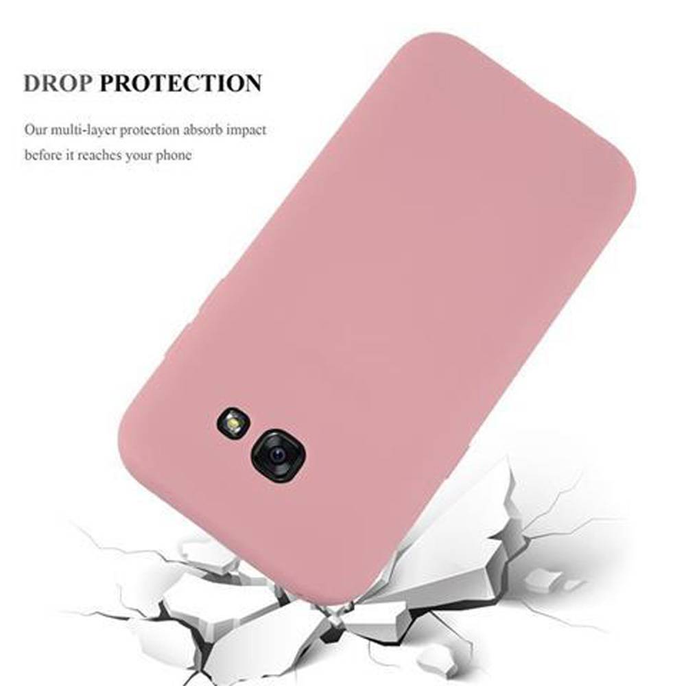 Cadorabo Hülle für Samsung Galaxy A3 2017 Schutzhülle in Rosa Handyhülle TPU Silikon Etui Case Cover