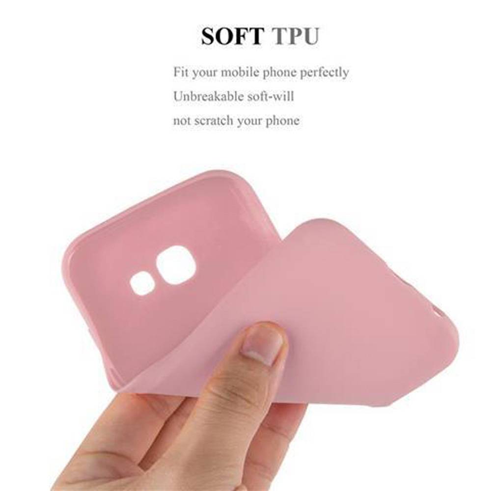 Cadorabo Hülle für Samsung Galaxy A3 2017 Schutzhülle in Rosa Handyhülle TPU Silikon Etui Case Cover
