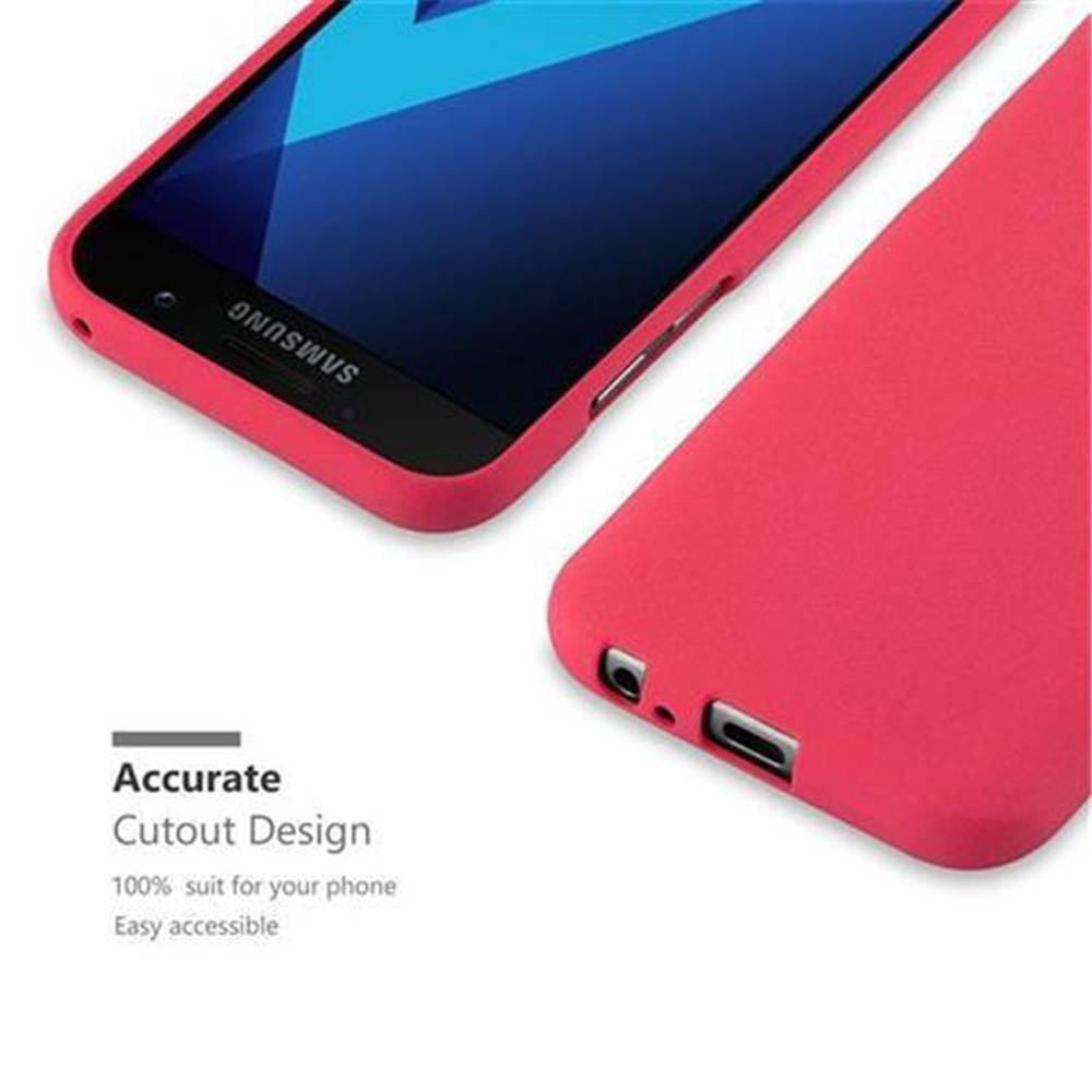 Cadorabo Schutzhülle für Samsung Galaxy A3 2017 Hülle in Rot Handyhülle TPU Etui Cover Case