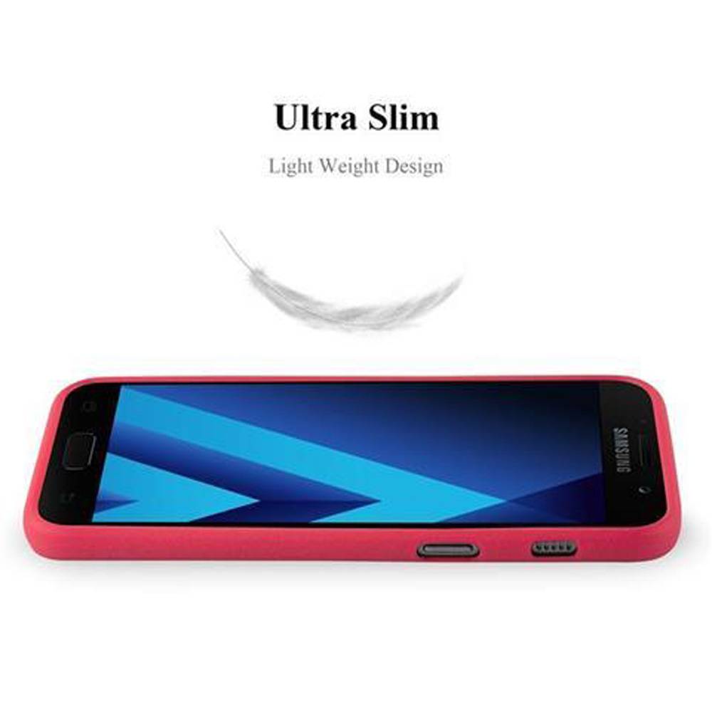 Cadorabo Schutzhülle für Samsung Galaxy A3 2017 Hülle in Rot Handyhülle TPU Etui Cover Case
