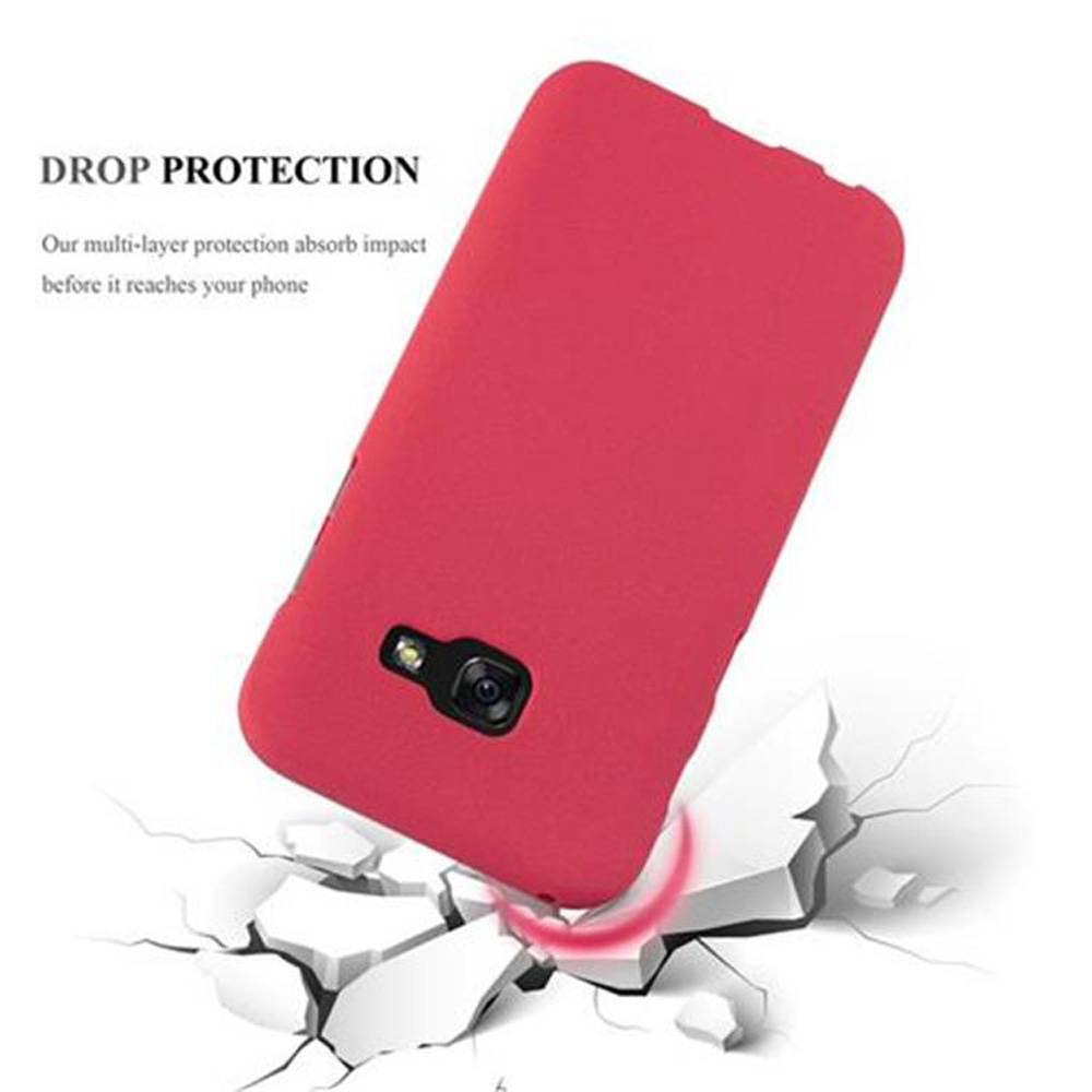 Cadorabo Schutzhülle für Samsung Galaxy A3 2017 Hülle in Rot Handyhülle TPU Etui Cover Case