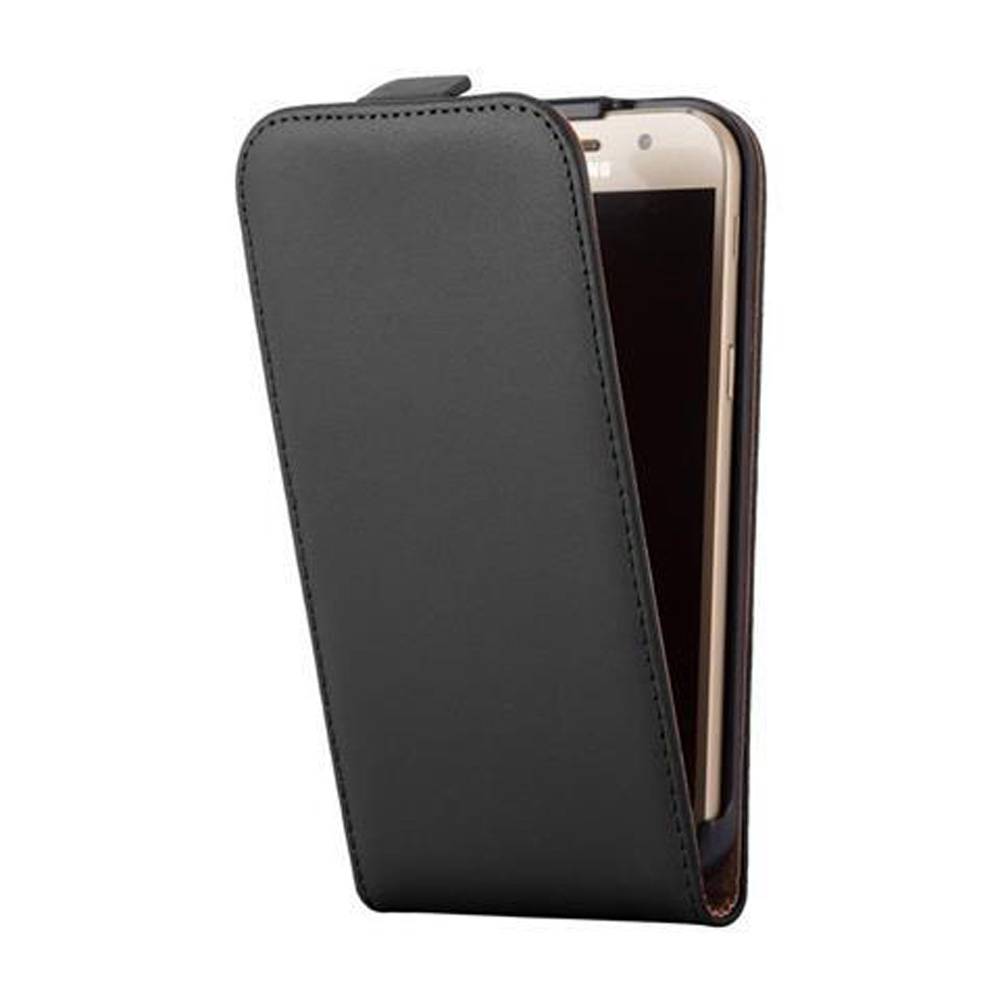 Cadorabo Hülle für Samsung Galaxy A3 2017 Schutzhülle in Schwarz Flip Handyhülle Case Cover Etui Kunstleder
