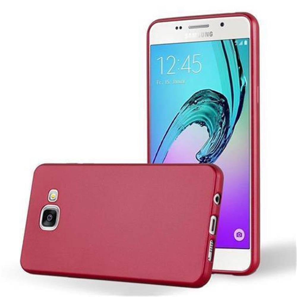 Cadorabo Schutzhülle für Samsung Galaxy A3 2016 Hülle in Rot Handyhülle TPU Silikon Etui Cover Case