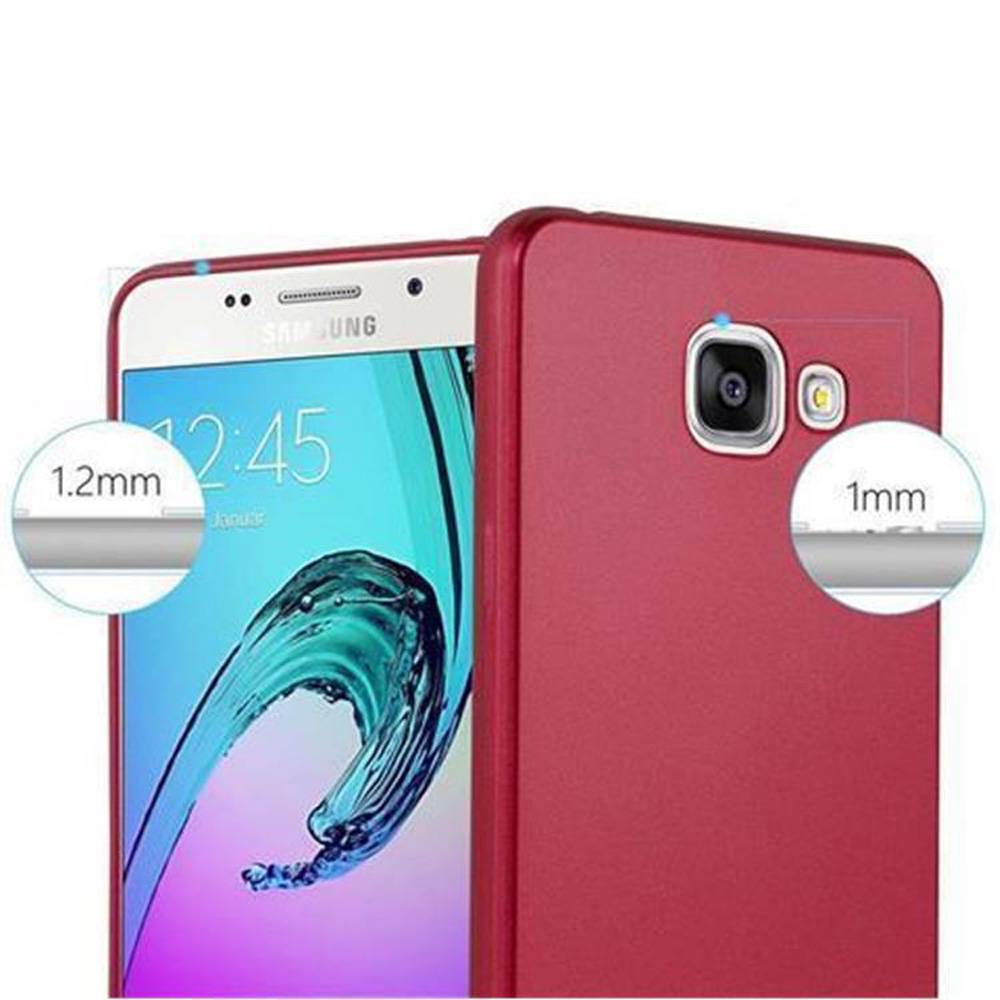 Cadorabo Schutzhülle für Samsung Galaxy A3 2016 Hülle in Rot Handyhülle TPU Silikon Etui Cover Case