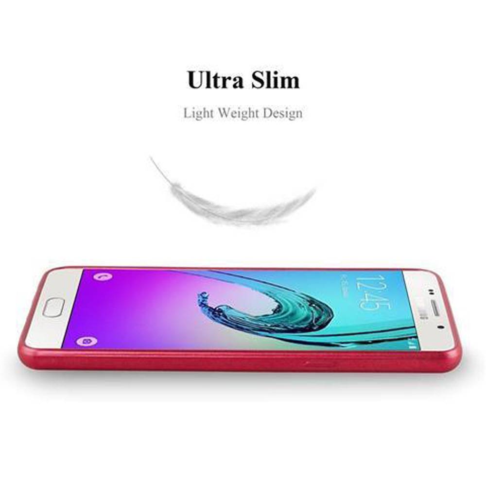 Cadorabo Schutzhülle für Samsung Galaxy A3 2016 Hülle in Rot Handyhülle TPU Silikon Etui Cover Case