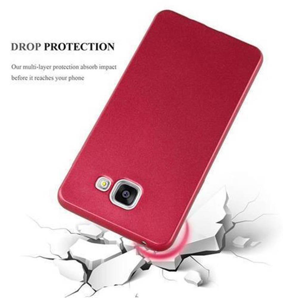 Cadorabo Schutzhülle für Samsung Galaxy A3 2016 Hülle in Rot Handyhülle TPU Silikon Etui Cover Case