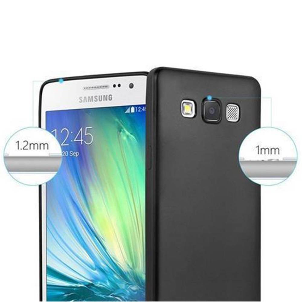 Cadorabo Schutzhülle für Samsung Galaxy A5 2015 Hülle in Schwarz Handyhülle TPU Silikon Etui Cover Case