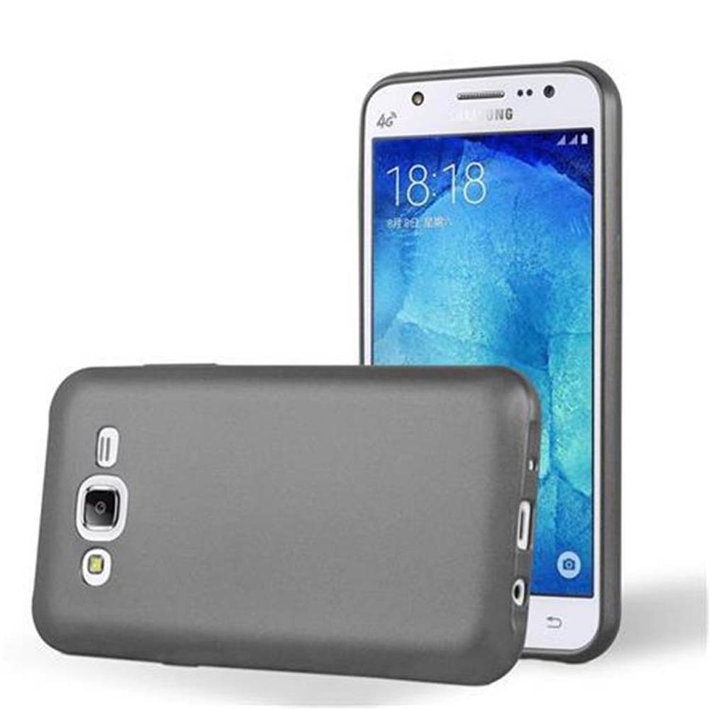 Cadorabo Schutzhülle für Samsung Galaxy J5 2015 Hülle in Grau Handyhülle TPU Silikon Etui Cover Case