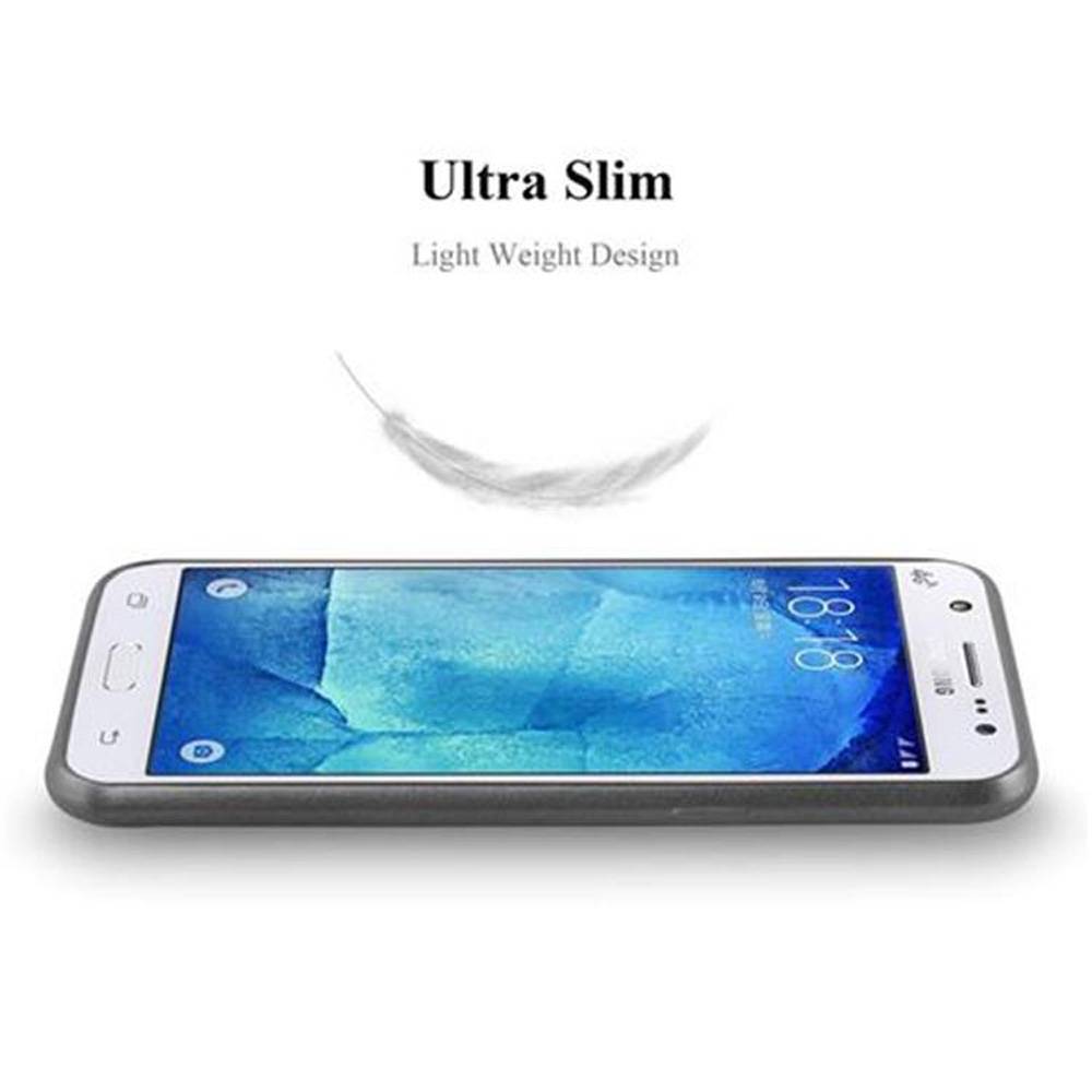 Cadorabo Schutzhülle für Samsung Galaxy J5 2015 Hülle in Grau Handyhülle TPU Silikon Etui Cover Case