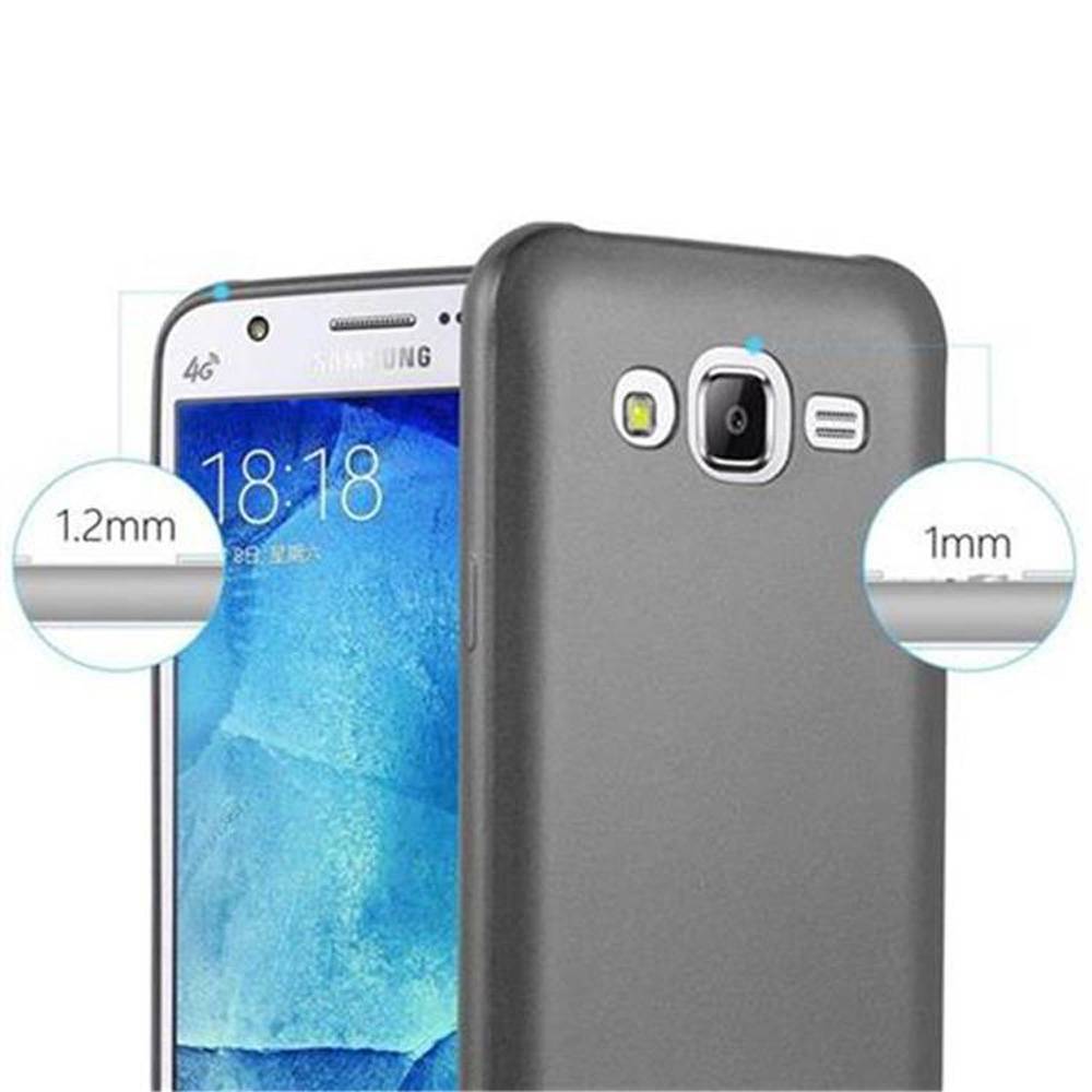 Cadorabo Schutzhülle für Samsung Galaxy J5 2015 Hülle in Grau Handyhülle TPU Silikon Etui Cover Case