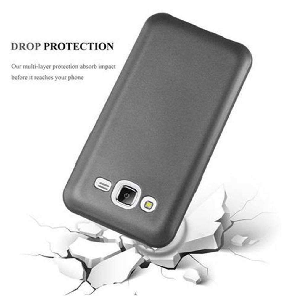 Cadorabo Schutzhülle für Samsung Galaxy J5 2015 Hülle in Grau Handyhülle TPU Silikon Etui Cover Case