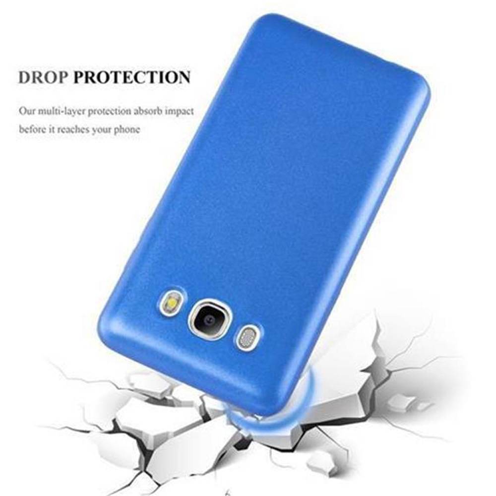 Cadorabo Schutzhülle für Samsung Galaxy J7 2016 Hülle in Blau Handyhülle TPU Silikon Etui Cover Case
