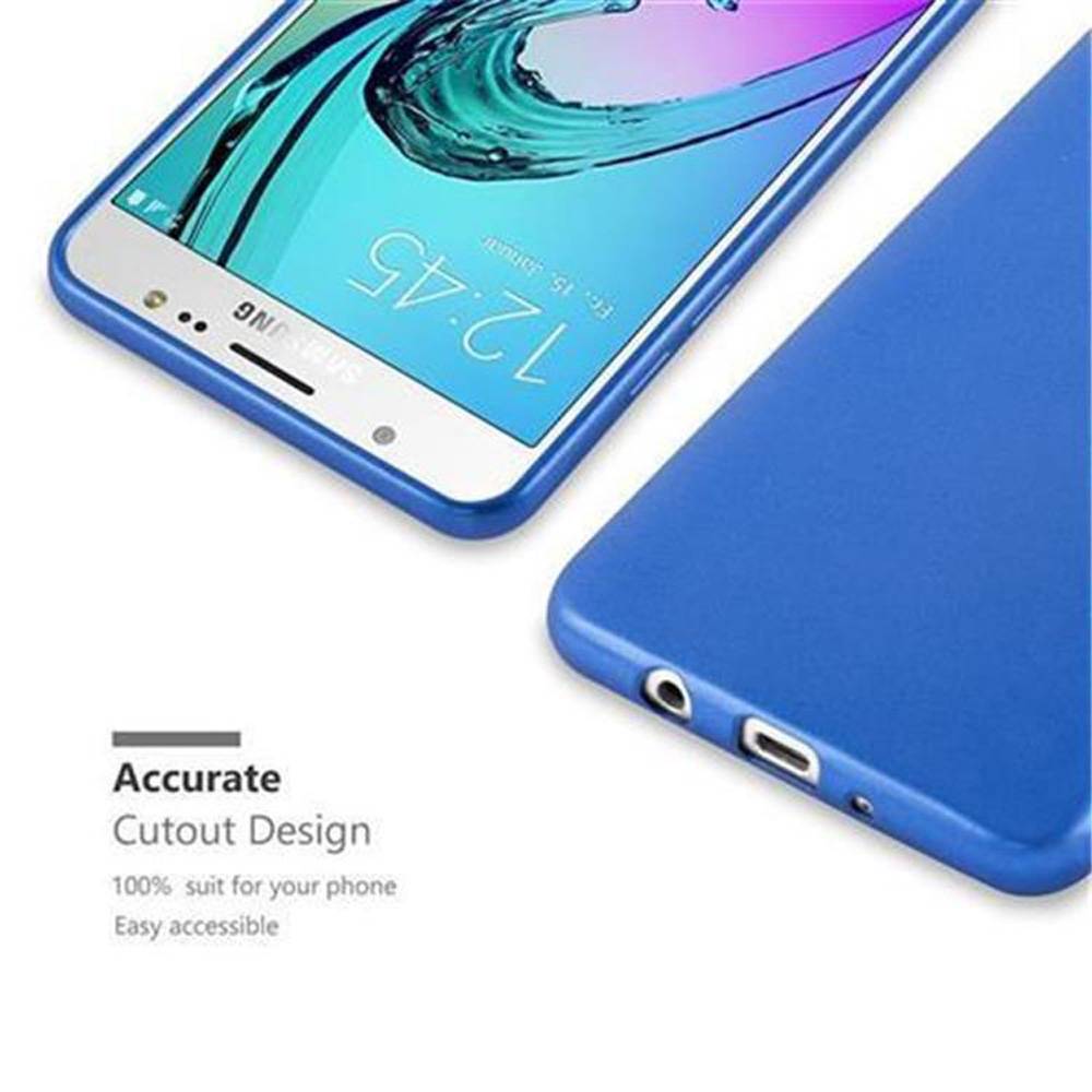 Cadorabo Schutzhülle für Samsung Galaxy J7 2016 Hülle in Blau Handyhülle TPU Silikon Etui Cover Case