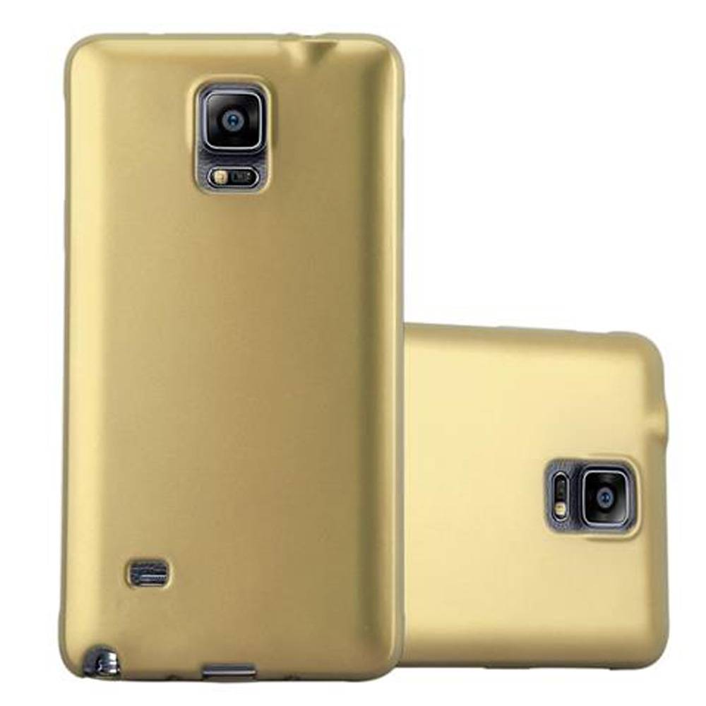 Cadorabo Schutzhülle für Samsung Galaxy NOTE 4 Hülle in Gold Handyhülle TPU Silikon Etui Cover Case