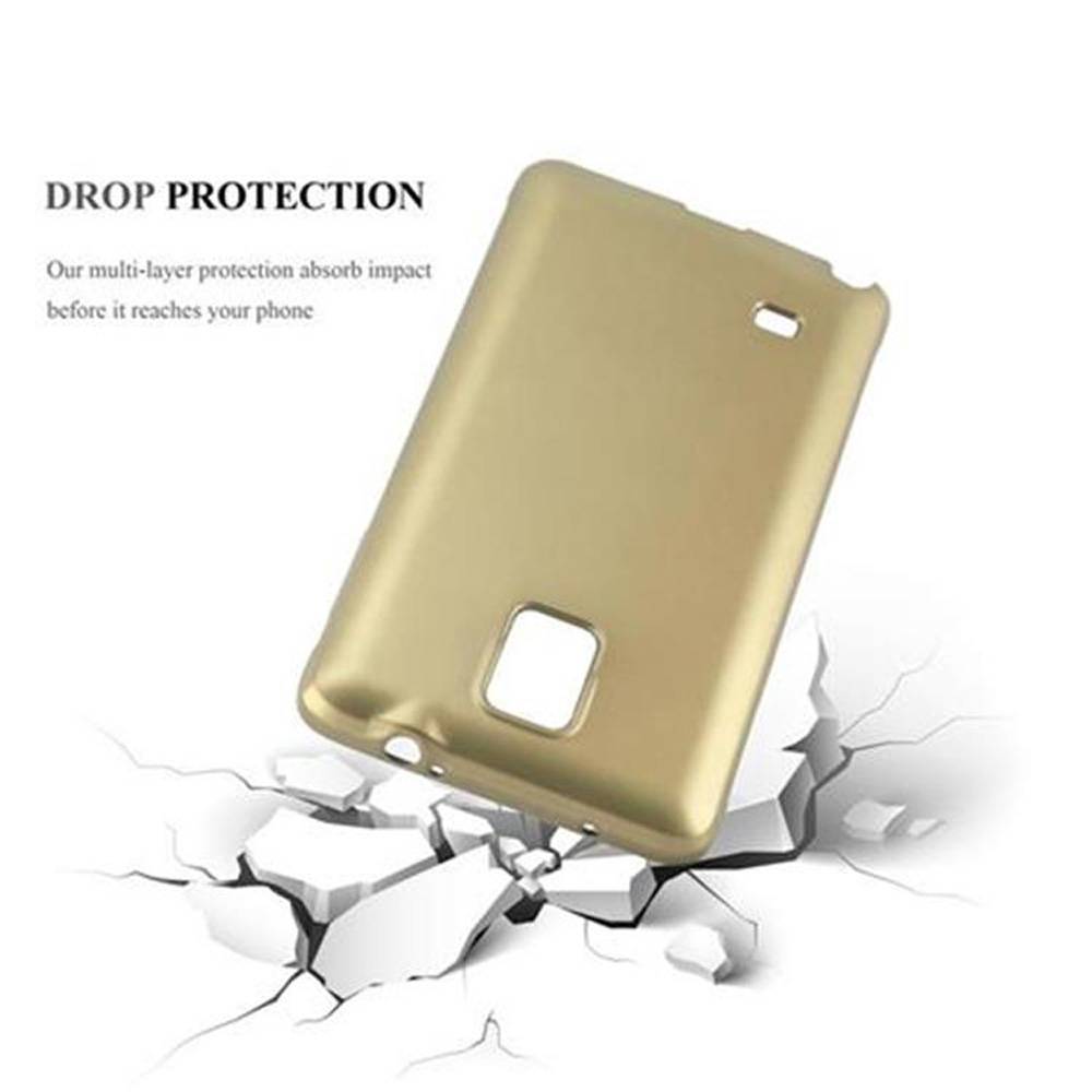 Cadorabo Schutzhülle für Samsung Galaxy NOTE 4 Hülle in Gold Handyhülle TPU Silikon Etui Cover Case