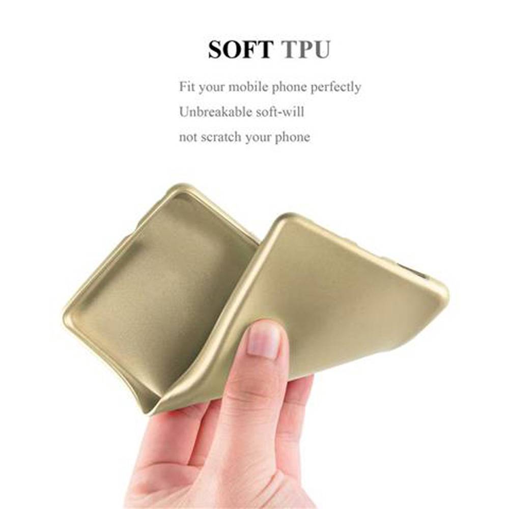 Cadorabo Schutzhülle für Samsung Galaxy NOTE 4 Hülle in Gold Handyhülle TPU Silikon Etui Cover Case