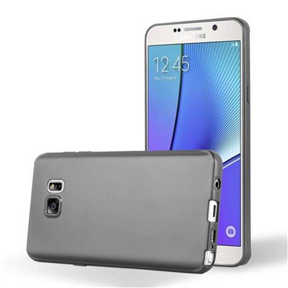 Cadorabo Schutzhülle für Samsung Galaxy NOTE 5 Hülle in Grau Handyhülle TPU Silikon Etui Cover Case