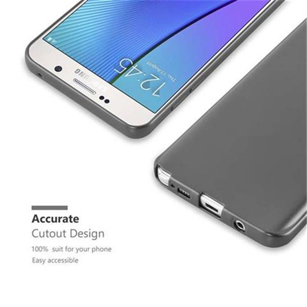 Cadorabo Schutzhülle für Samsung Galaxy NOTE 5 Hülle in Grau Handyhülle TPU Silikon Etui Cover Case