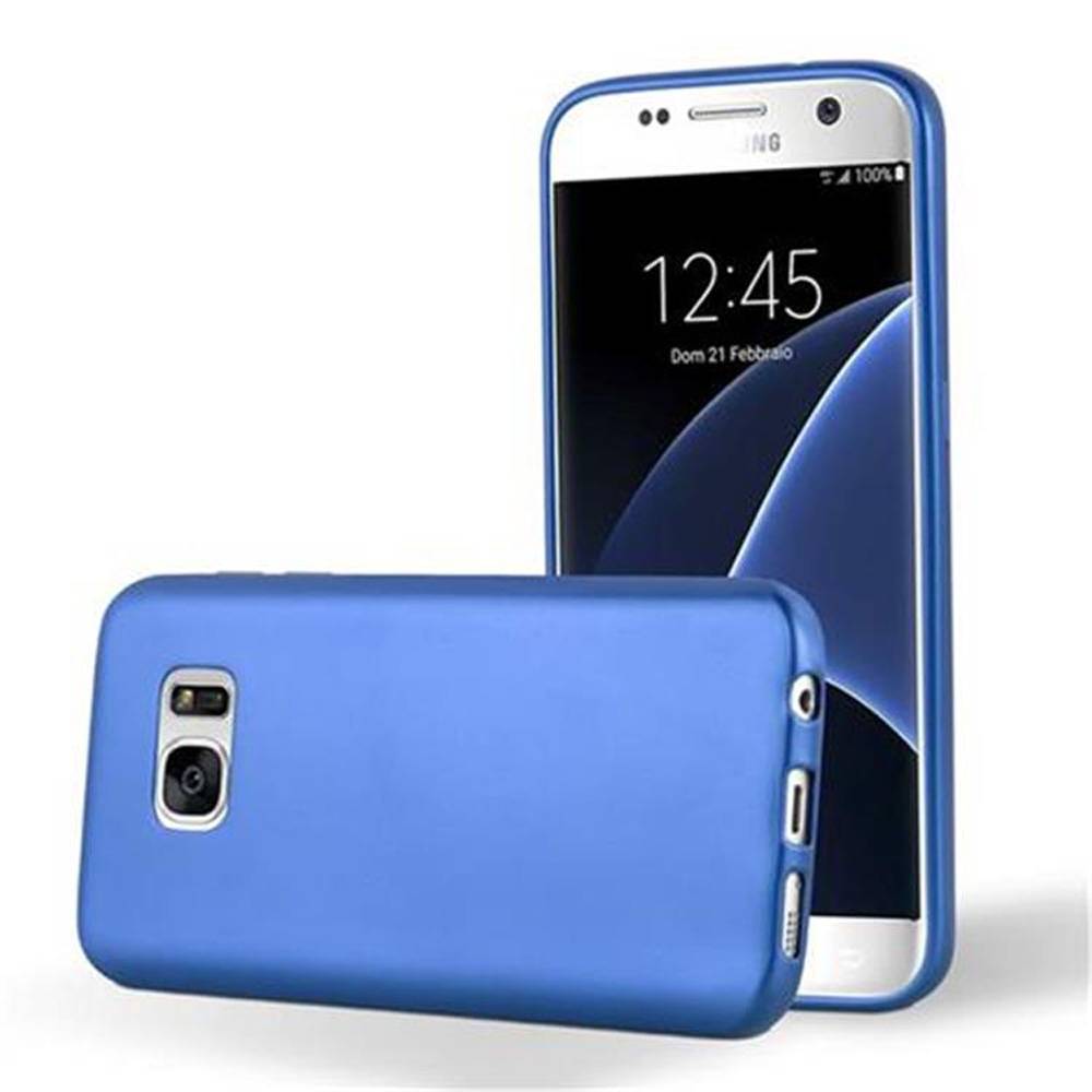 Cadorabo Schutzhülle für Samsung Galaxy S7 Hülle in Blau Handyhülle TPU Silikon Etui Cover Case