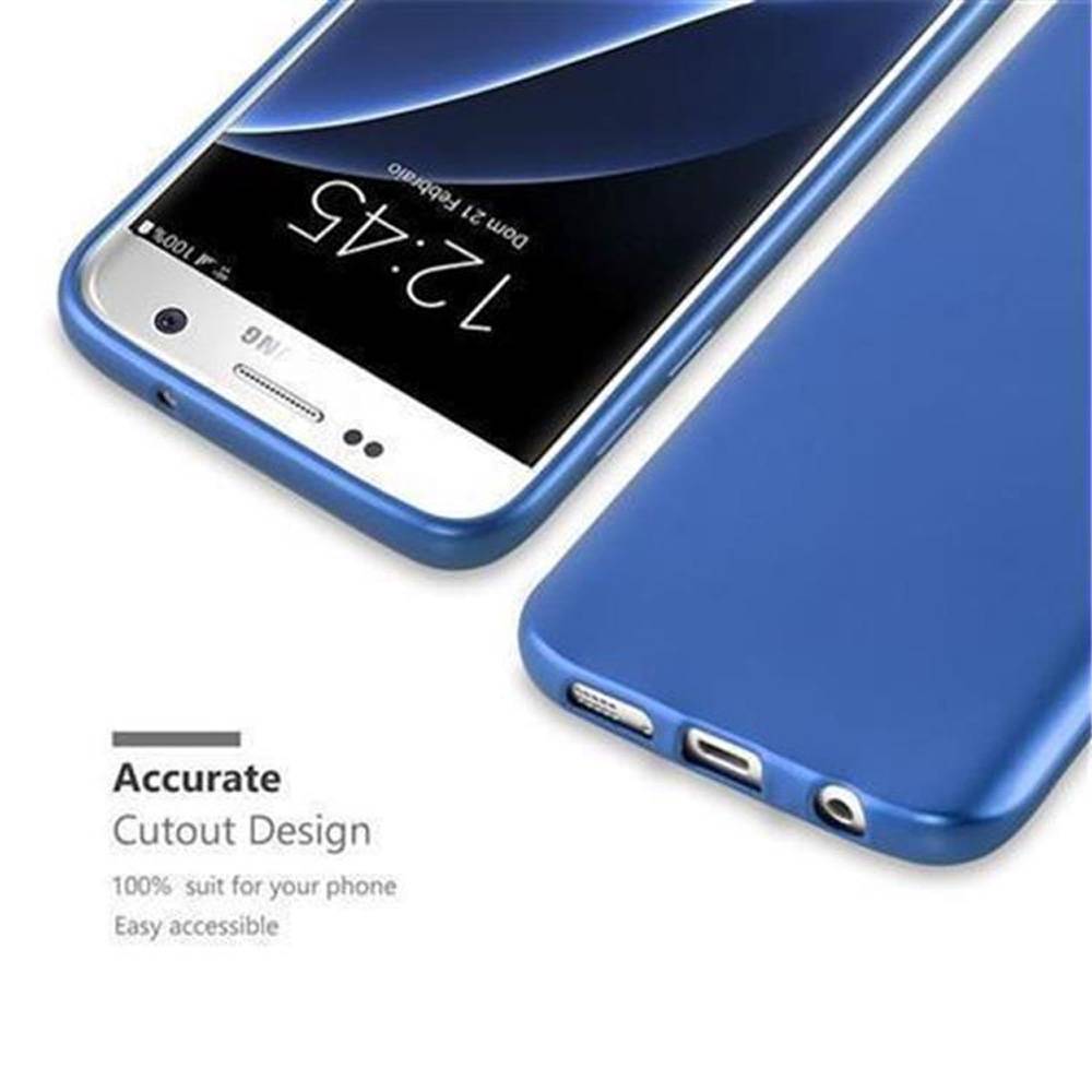 Cadorabo Schutzhülle für Samsung Galaxy S7 Hülle in Blau Handyhülle TPU Silikon Etui Cover Case