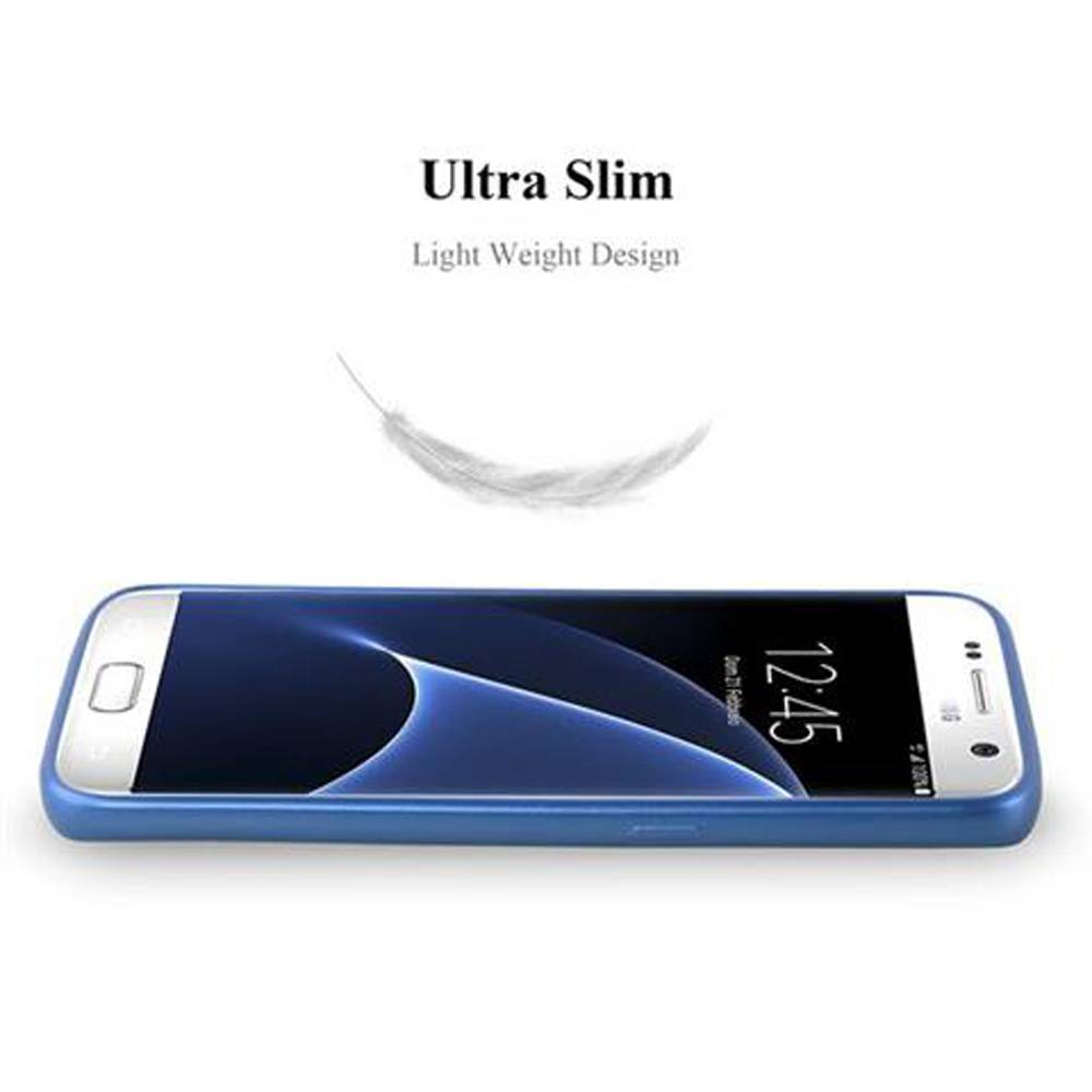 Cadorabo Schutzhülle für Samsung Galaxy S7 Hülle in Blau Handyhülle TPU Silikon Etui Cover Case