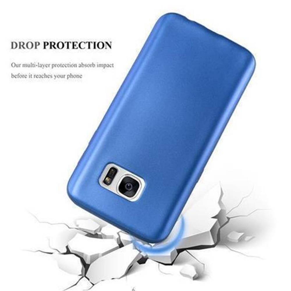 Cadorabo Schutzhülle für Samsung Galaxy S7 Hülle in Blau Handyhülle TPU Silikon Etui Cover Case