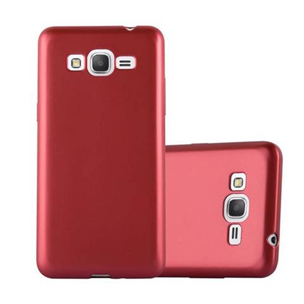 Cadorabo Schutzhülle für Samsung Galaxy GRAND PRIME Hülle in Rot Handyhülle TPU Silikon Etui Cover Case