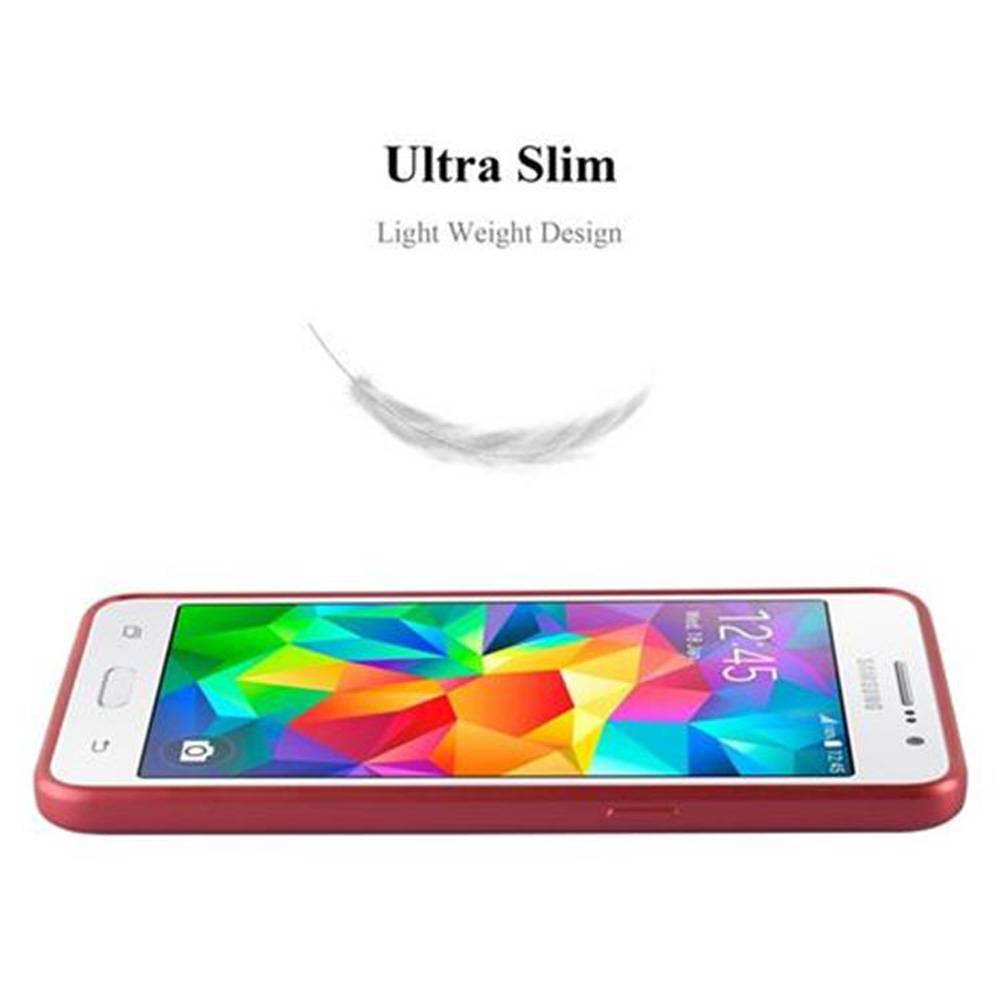 Cadorabo Schutzhülle für Samsung Galaxy GRAND PRIME Hülle in Rot Handyhülle TPU Silikon Etui Cover Case