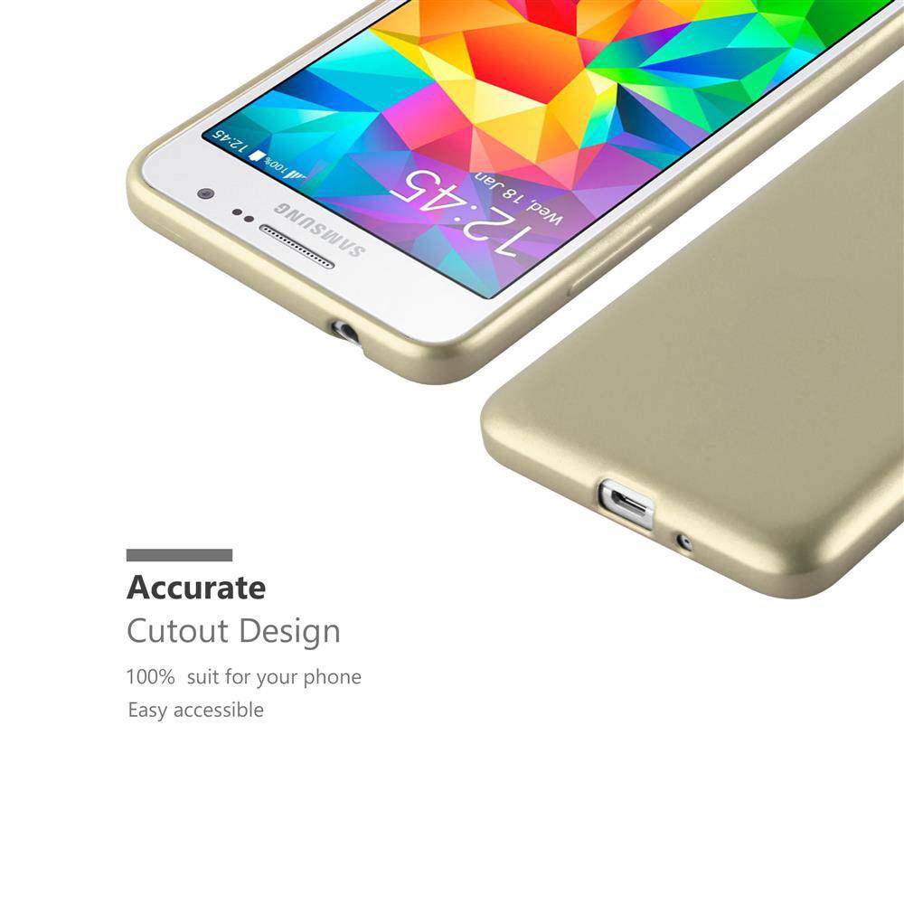 Cadorabo Schutzhülle für Samsung Galaxy GRAND PRIME Hülle in Gold Handyhülle TPU Silikon Etui Cover Case