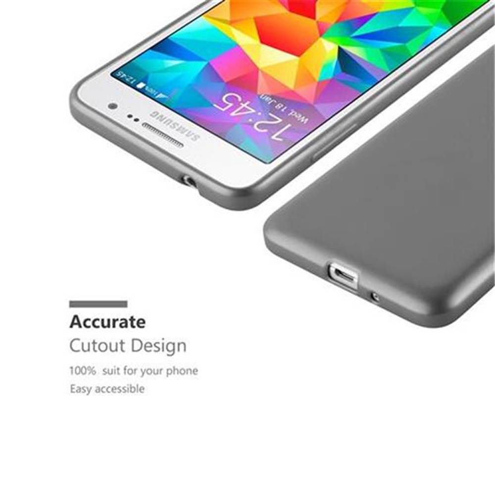 Cadorabo Schutzhülle für Samsung Galaxy GRAND PRIME Hülle in Grau Handyhülle TPU Silikon Etui Cover Case