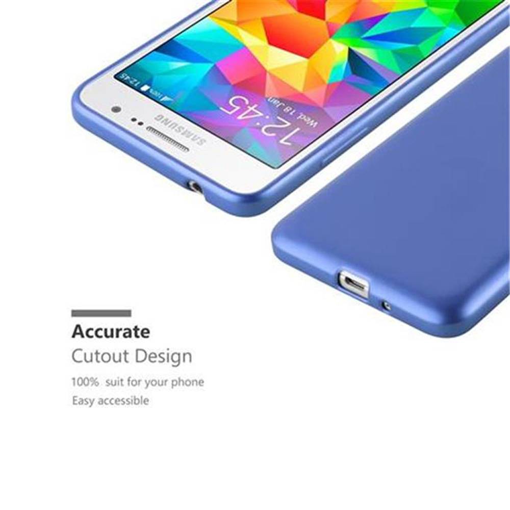 Cadorabo Schutzhülle für Samsung Galaxy GRAND PRIME Hülle in Blau Handyhülle TPU Silikon Etui Cover Case